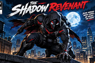 design custom comic book graphic novel cover illustration digital art style