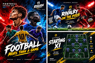 design football posters and social media graphics