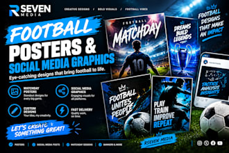 design football posters and social media graphics