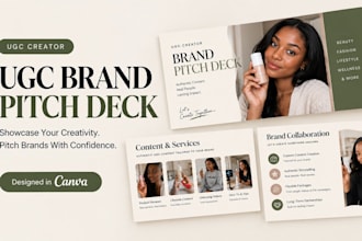 design a professional ugc brand pitch deck in canva
