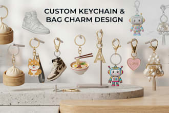design custom 3d keychains and bag charms
