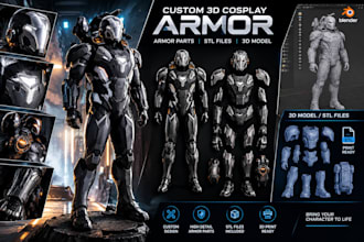 design custom 3d cosplay armor, armor parts and stl files