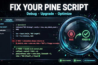 fix debug or upgrade your pine script code