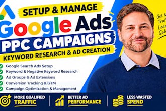 setup and manage google ads adwords PPC campaign as advertising marketing expert
