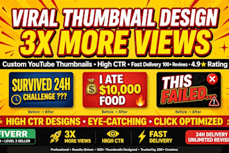 design viral youtube thumbnails mrbeast style for high ctr