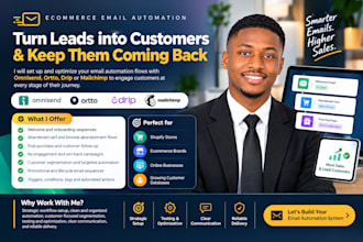 set up omnisend, ortto, drip and mailchimp ecommerce automation flows