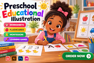 design preschool workbook montessori and educational illustrations for kids