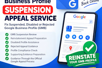 fix denied google business appeal, gmb reinstate suspended disable gmb profile
