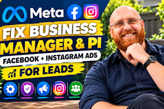 fix business manager and pi, facebook plus instagram ads for leads