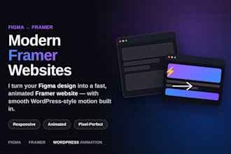 design modern framer website figma to frame landing page wordpress animation