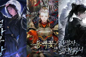 create anime light novel cover art for fantasy romance and action stories