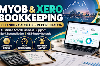 do myob xero cleanup catchup bookkeeping and bank reconciliation australia USA