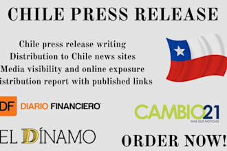 do chile press release writing and distribution to chile top news sites