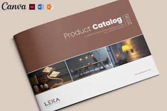 design modern editable canva real estate magazine, brochure, product catalog