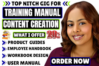 create training manual, sop, instruction booklet, and product guide