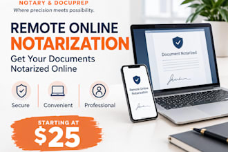 provide professional remote online notarization ron service