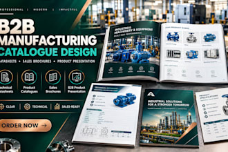 create b2b manufacturing catalogues, product spec datasheets and sales brochures