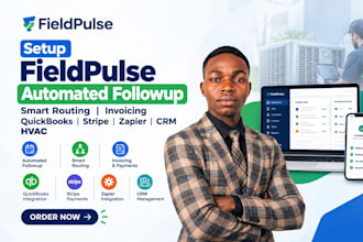 setup fieldpulse automate followup smart routing invoicing quickbooks stripe crm