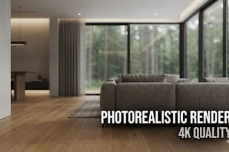 create 3d visualization, hyper realistic rendering, and niche space planning