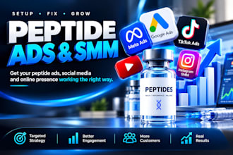 setup and fix peptide ads meta tiktok google peptide marketing peptide promotion
