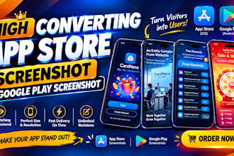 design app store screenshots, mobile app screenshots for ios and android