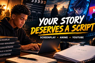 write an engaging screenplay, movie script, anime or youtube script