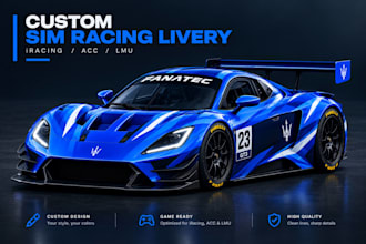 design a custom sim racing livery for iracing acc and lmu