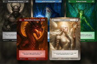design custom card design, tcg, mtg, playing card game, card game