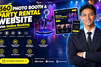 build and customize party rental, short rental, event rental, photobooth website