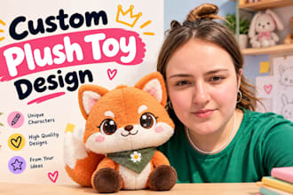 design custom plush toys, soft toy characters and stuffed animal mascots