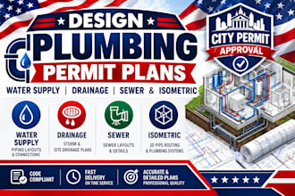 design plumbing permit plans, water supply, drainage, sewer and isometric