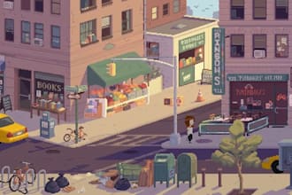create pixel environment scenery art parallax background landscape 2d game asset