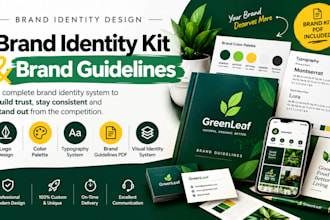 design a complete brand identity kit with logo and brand guidelines PDF system