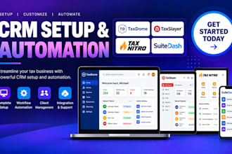 set up taxdome, suitedash, taxslayer and tax nitro for tax firms and accountants