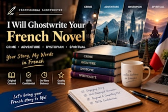 ghostwrite your french crime, adventure, dystopian or spiritual novel, cover art