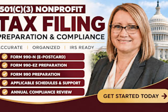 prepare nonprofit 501c3 annual tax return form 990 990 ez 990 n and compliance