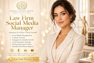 be your law firm social media marketing manager for lawyers and attorneys SMM