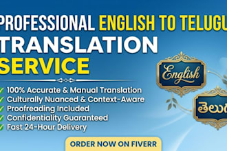 do professional english to telugu translation and typing