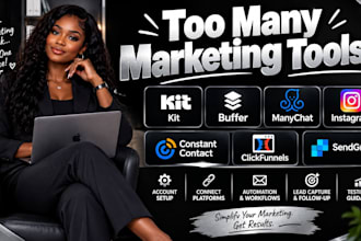 set up kit buffer manychat instagram constant contact clickfunnels sendgrid