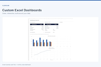 build a custom excel dashboard or business spreadsheet