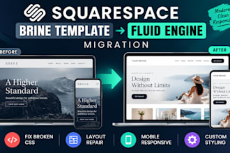 migrate squarespace brine template to fluid engine repair broken squarespace css