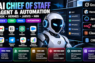 grok voice agent grok bot cheif of staff hermes bot n8n jev claude code crm