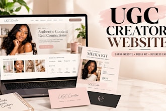 design a landing page canva ugc influencer portfolio creator website media kit