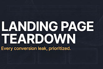 tear down your landing page and show you every conversion leak