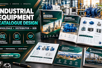 design industrial equipment catalogues, wholesale and distributor brochures