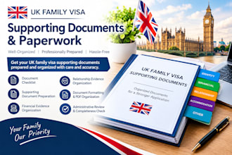 prepare UK family visa supporting documents and paperwork