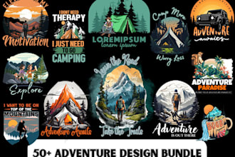 design outdoor adventure vintage t shirt logo design