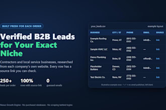 build a verified b2b lead list for contractors