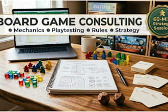 consult on your tabletop board game design and mechanics