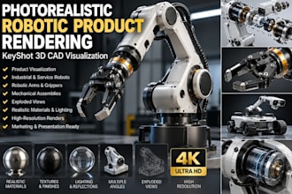 create photorealistic robotic product rendering keyshot 3d cad visualization
